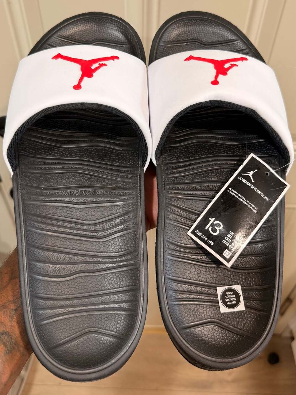 Jordan Break Slide AR6374-016 Black/University Red-White